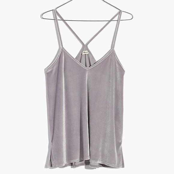 Madewell Velvet Pajama Cami Top Silver Gray size Large - Picture 10 of 10